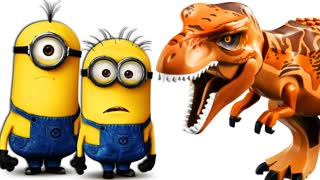 Динозавры ЛЕГО Тирекс Lego Jurassic World спасает МИНЬОНОВ и Человечков ЛЕГО от Хищных Динозавров